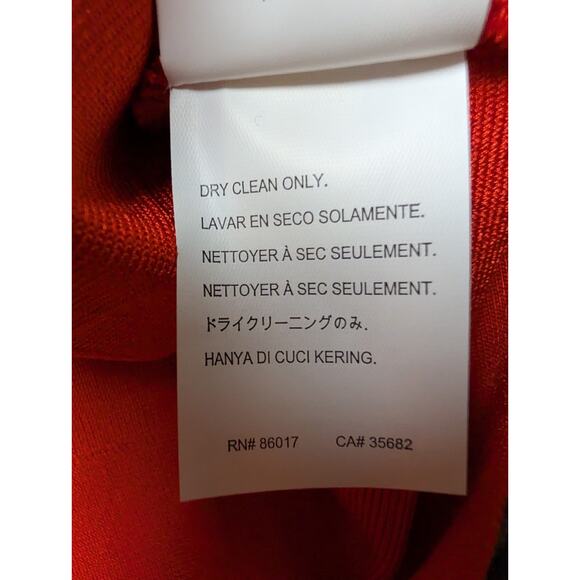 NWT Bebe Womens L Bandage Pencil Skirt High Rise Knit Coral Red Orange Bodycon - Picture 8 of 9